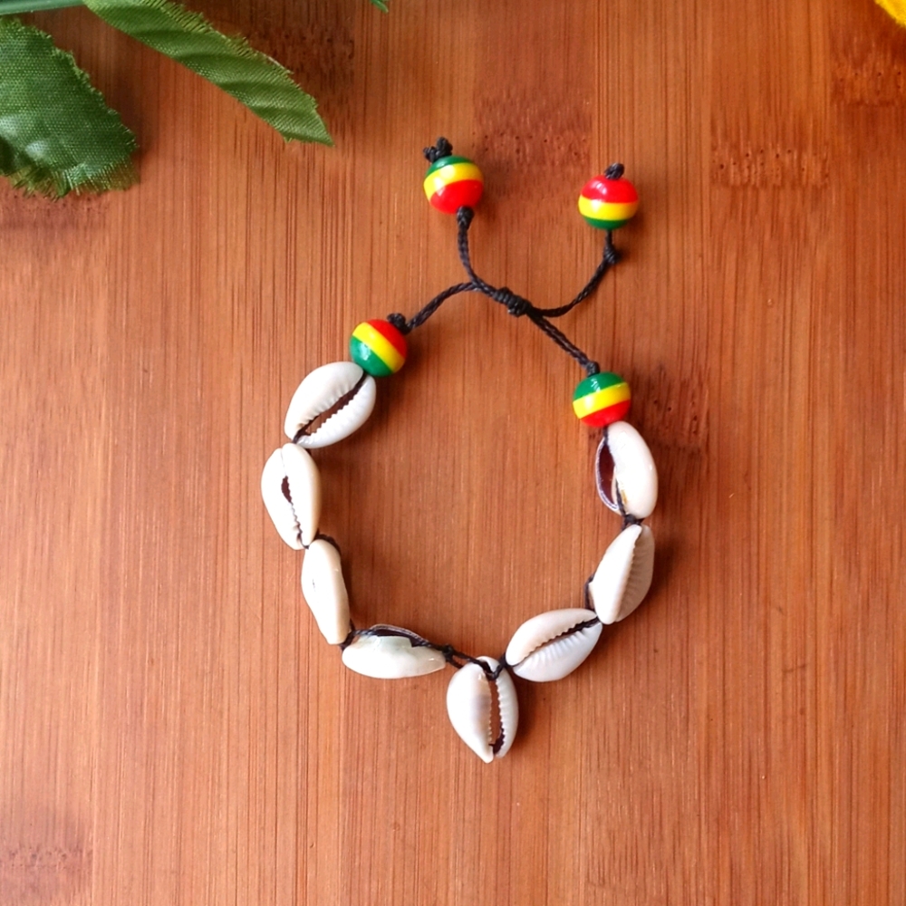 1PC Beautiful Cowrie Shell Rasta Bracelet - Picture 5 of 12